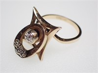 14K YG Diamond Designer Ring 5.3g TW