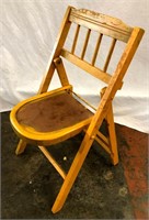 Wooden Childs Fold Up Chair