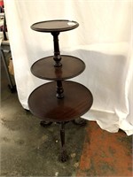 Three Tier Round Table W/ Ball & Claw Legs