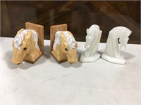 2 Pair of Horse Bookends