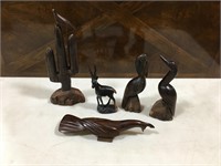 Carved Iron Wood Animals