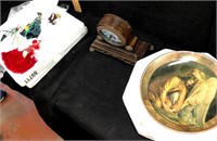 Lot of  Misc. Decor Items. Clock, Plate +