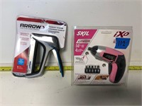 Pink SKIL Drill and Arrow Staple Gun