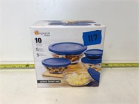 Imperial Home 10 Piece Glass Bowl Set with Lids
