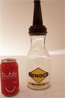Pinte d'huile à moteur en verre Sunoco