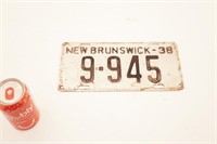 Licence New Brunswick, 1938
