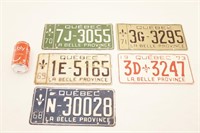 5 licenses Québec : 1968-69-70-71-73