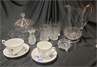 ROYAL ALBERT TEA CUPS & SAUCERS & Crystal