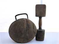 Primitive wooden block and mallet