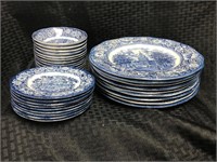 Blue China Set Plates-Bowls & Dinner Plates