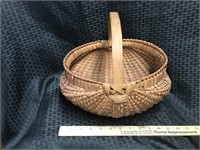 Vintage Gathering Basket with Wooden Handles