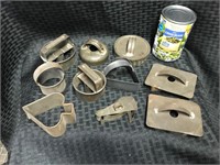 Assortment of tin cookie cutters