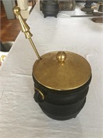 Cast Iron Smelt Pot w/ Brass Lid & Pumice Wand - A