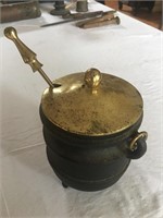 Cast Iron Smelt Pot w/ Brass Lid & Pumice Wand - B