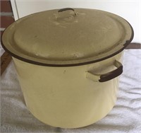 Yellow & Brown Enamelware Canning Pot w/ Lid