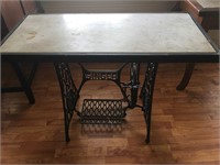 Singer Cast Iron Base w/ Marble Top Table