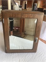 Beveled Mirror Front Wood Medicine Cabinet