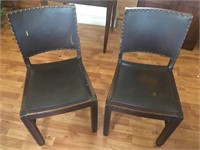 Leather Button Back Chairs