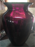 Heavy Glass Purple Vase