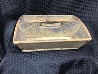 Primitive wooden tote with handle