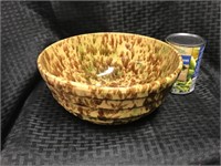 Green and Brown Spongeware bowl