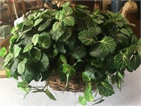 Artifical Plant in Rustic Wood Basket