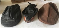 Set of 3 Leather Caps