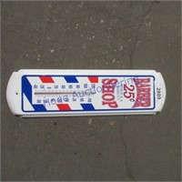 Barber Shop tin thermometer, 5 x 17