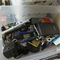Desk supplies--pens, calculator, clips, etc