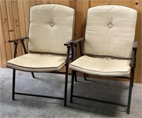 2 Folding Patio Arm Chairs