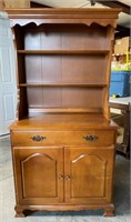 66" 2 pc Step Back Maple Hutch
