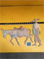 Metal Wall Art, Man & Burro