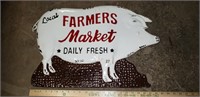 Metal Farmer's Market Pig Sign