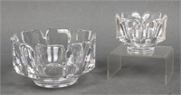 Orrefors "Corona" Modern Crystal Bowls, Set of 2