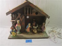 Vintage Lighted Nativity Made In Italy