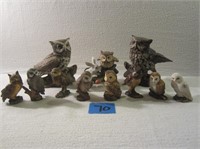 Lot of Owl Figurines 2.5"H to 5.15"H