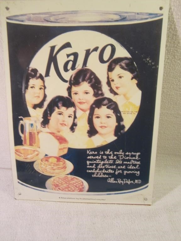 "KARO" ADVERTISING METAL SIGN 