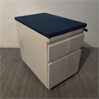 2 Drawer Mobile Ped File Cabinet w/ Blue Top