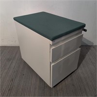 2 Drawer Mobile Ped File Cabinet w/ Teal Top