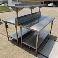 Double Sided Stainless Steel Prep Table w/ Power