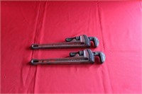 Two Rigid Pipe Wrenches