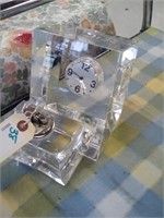 Vintage acrylic lighter and clock