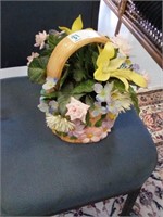 Ceramic basket of flowers