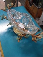 Glass bowl in decorative holder