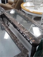 Sofa table with glass