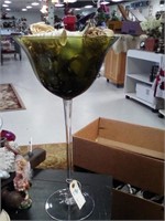 Large green wine glass