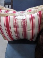 Pair of red striped pillows