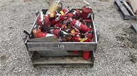 Skid of Various Sized Fire Extinguishers