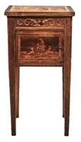 EARLY 18THC. 1 DR. 1 DRAWER INLAID ITALIAN CABINET