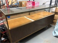 Lighted wood and glass display case, 3' x 6'5"